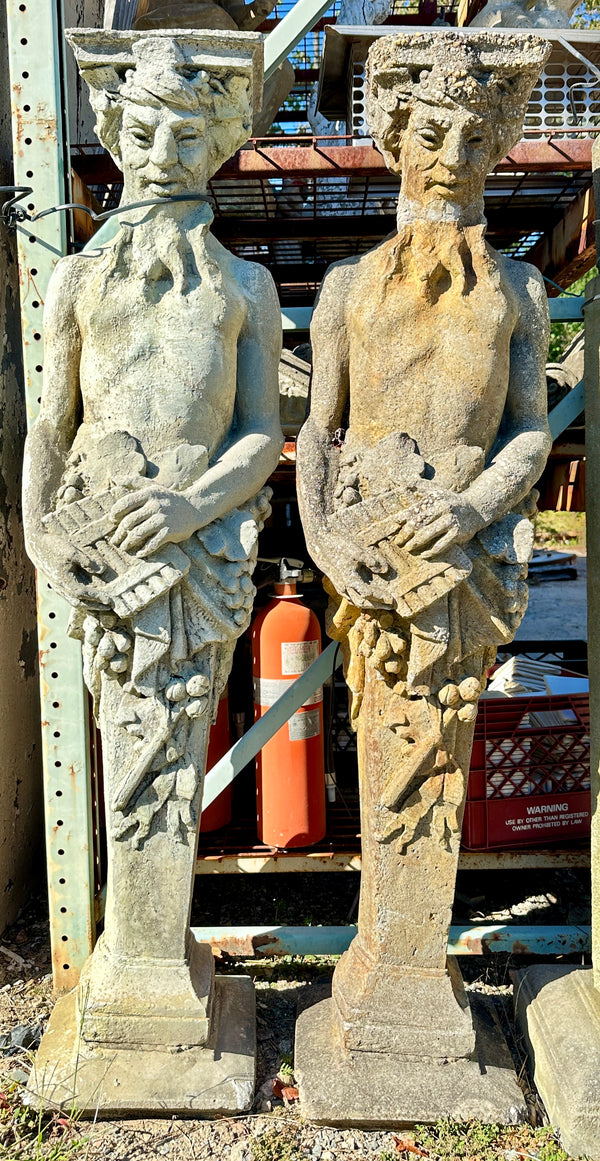 Concrete Satyr Garden Statues - 2 Available GA20446