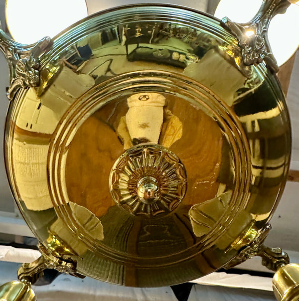 Antique Brass 4-Light Pan Chandelier - 18" W x 8" T - GA21029