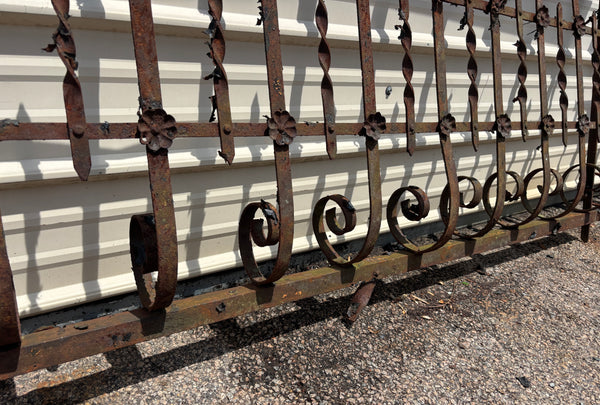 32 Feet of Iron Fence Panels with Pressed Tin Rosettes GA21366