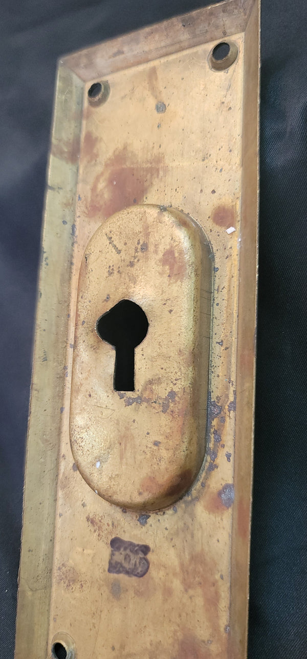 Set of 4 Brass Pocket Door Key Hole Escutcheon Plates 7" x 2 1/2" GS00860