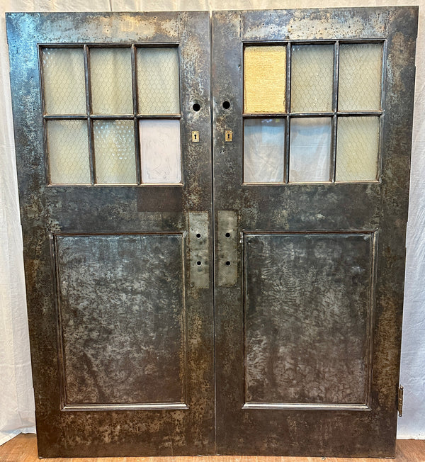 6-Pane 1-Panel Galvanized Steel Double Door Pair GA20558