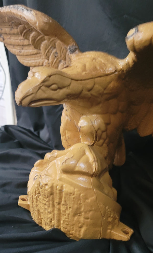 Vintage Cast Iron Pole Top Eagle w/ Open Wings 30" W x 12" T GS00666