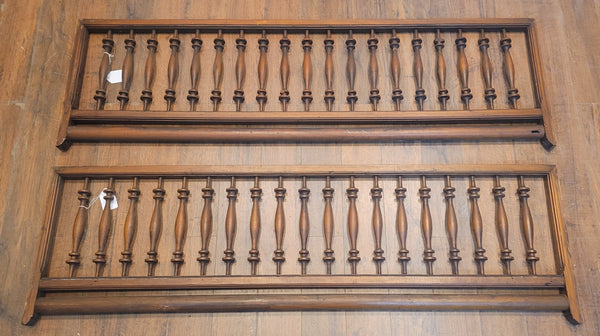 Vintage 2 Piece Ornate Wooden Fretwork Panels 18" T x 60" L GS00890