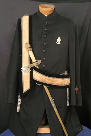 1900s Masonic Knights Templar Wool Dress Uniform w/ Sword & Scabbard GS00903