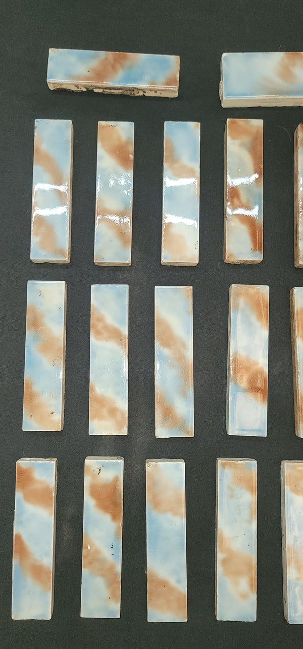 Vintage Lot of 29 Pardee Works 4 1/4" x 1" Ceramic Fireplace Tiles GS00681