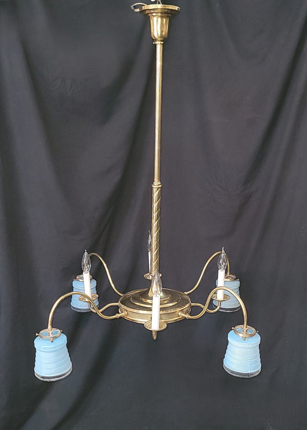 Victorian Flush Mount 8 Light Chandelier w/ Textured Shades 34" x 43" GS01019