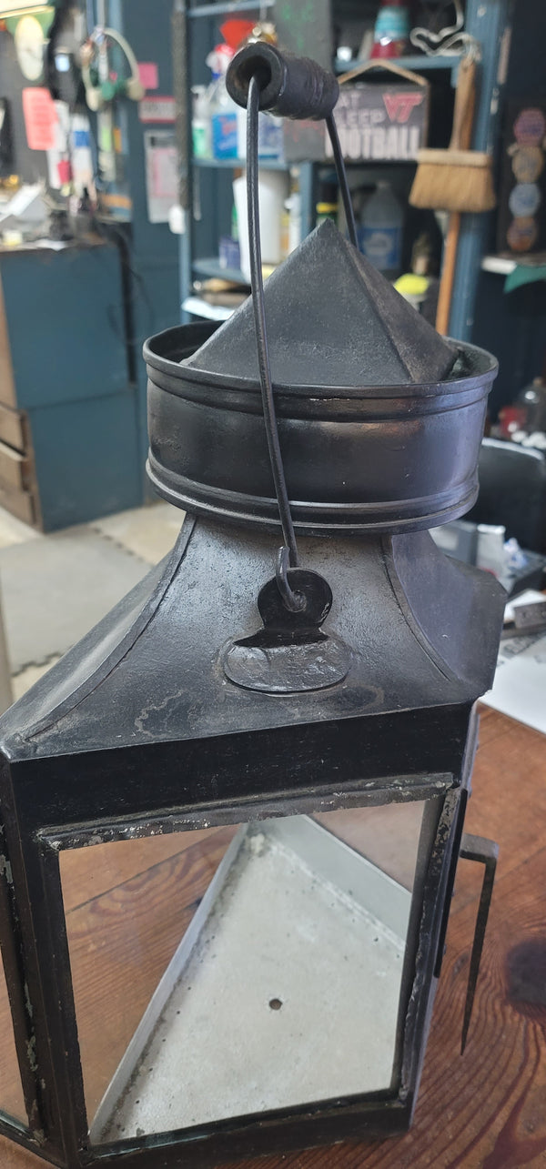 Vintage Hanging Nautical Lantern Case 22 1/2" T x 13 3/4" GS00886