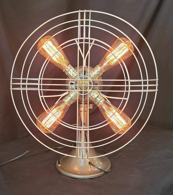 Restored Industrial G.E. Table Fan Repurposed to Table Lamp GS01033