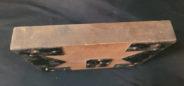 Late 1700's Right Side Large Wood Iron & Brass Rim Lock 10" x 7" GS00802