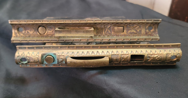 Victorian Eastlake Pocket Door Lock Set 7 1/2" x 5 1/4" x 3 5/8" GS00854