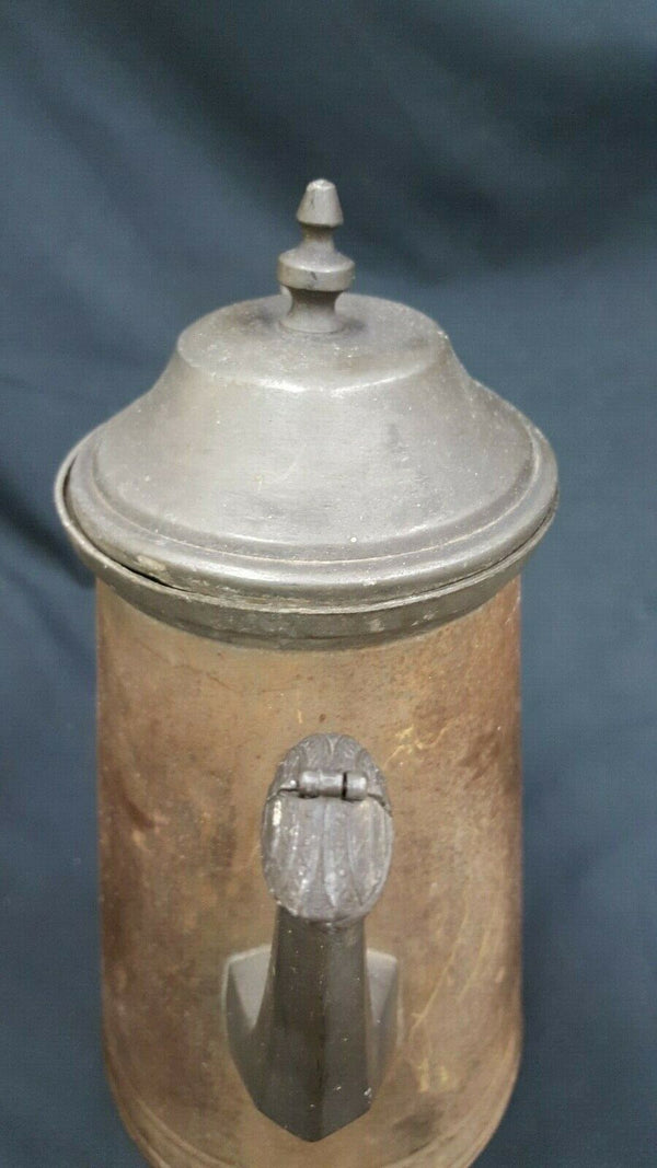 Civil War Period Tin & Pewter Coffee Pot With Lid