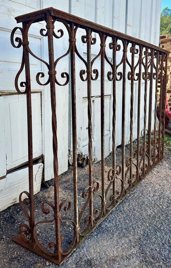 Set of 2 Three-Sided Antique Wrought Iron Balcony Railings GA20513