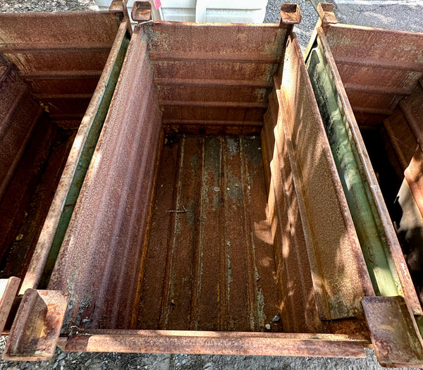 Salvaged Rolling Steel Factory Bins GA20369