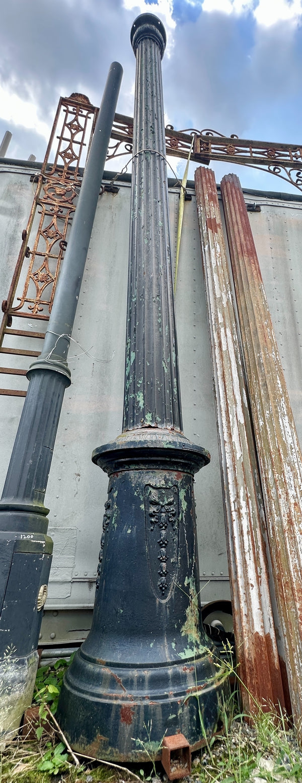 13 Ft Victorian Fluted Cast Iron Street Light Post GA20289