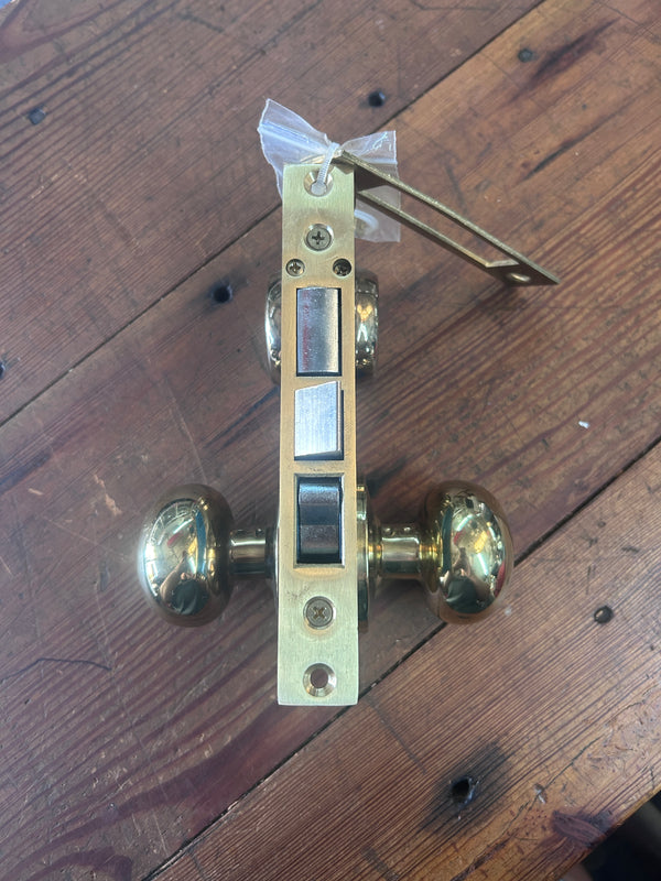 New Old Stock Complete Solid Brass Mortise Lock Set GS010972