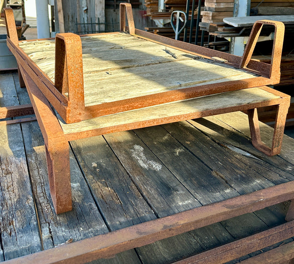 Antique Industrial Cast Iron Pallet w/ Wood Slats - 15 Available GA20528