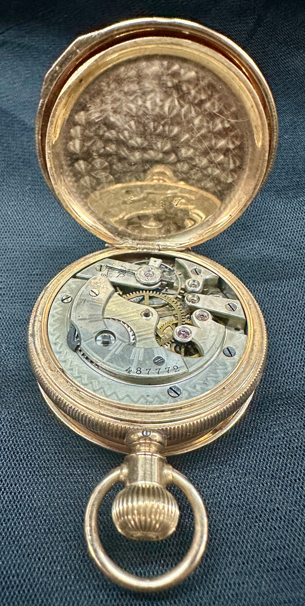 1893 2" Longine 14K Gold Pocket Watch - Size 6, 15 Jewels GA20544