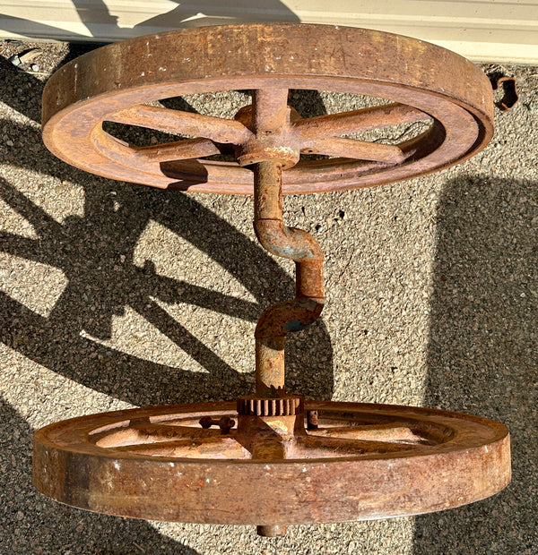 Pair of Industrial Salvage Hit & Miss Machine Wheels GA20916