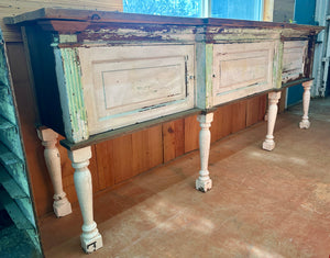 Rustic Custom-Built Cabinet/Counter Table w/ Heart Pine Top GA20719