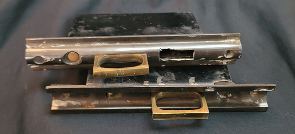 Brass Pocket Door Lock Set 7 5/16" x 1 1/4" x 5" T x 3 1/2" GS01043