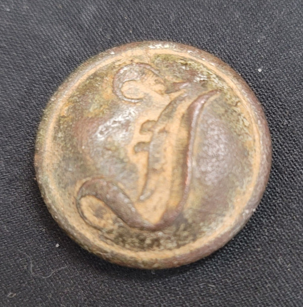 Civil War Confederate Script "I" Infantry Coat Button GS01036