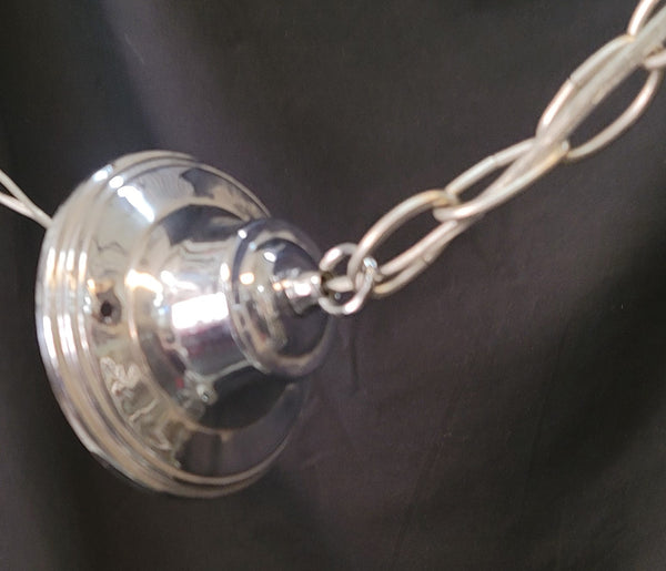 Restored Art Deco Pendant Light w/ Bell Shaped Bullseye Shade GS01056