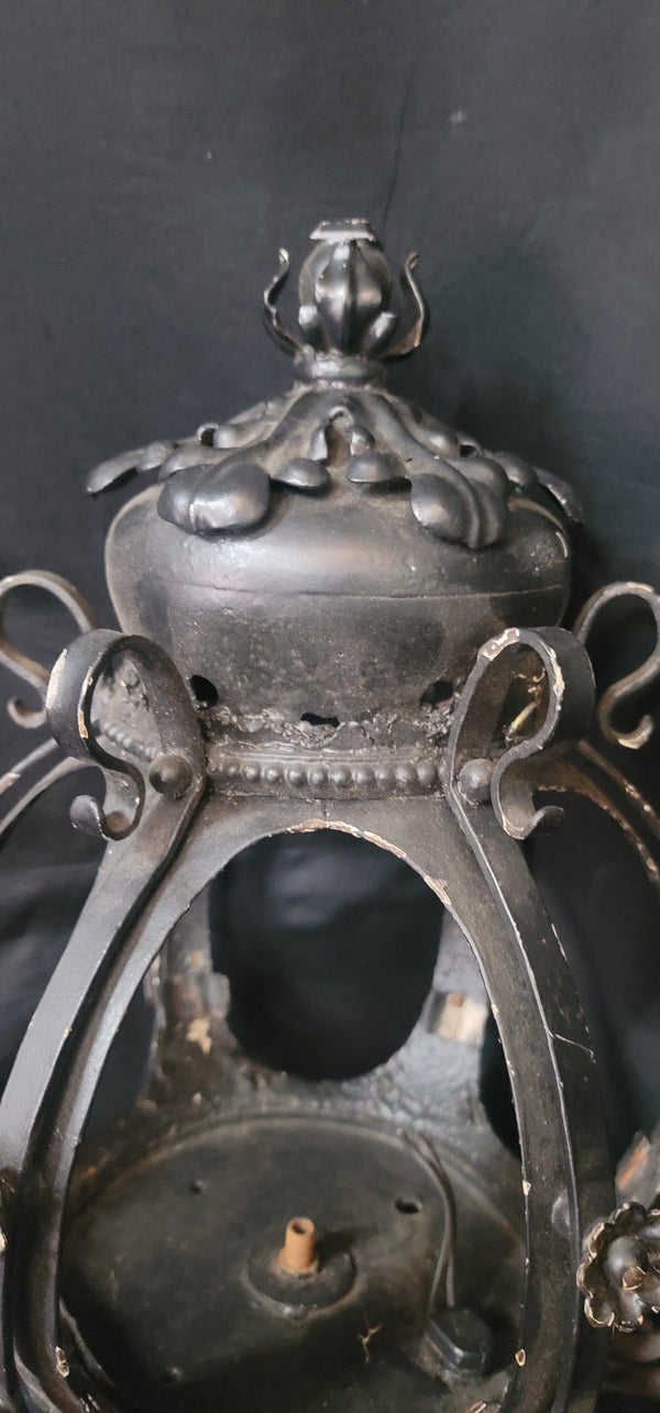 Ornate Victorian Wrought Iron Lamp Post Base Top 18" x 12" GS00783