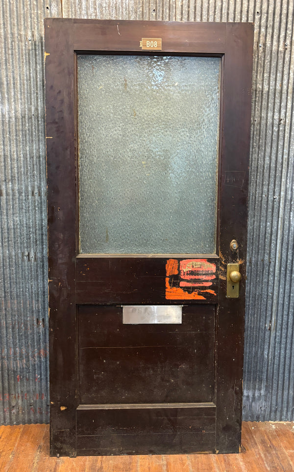 2-Panel Half Glass Wooden Door GA21482