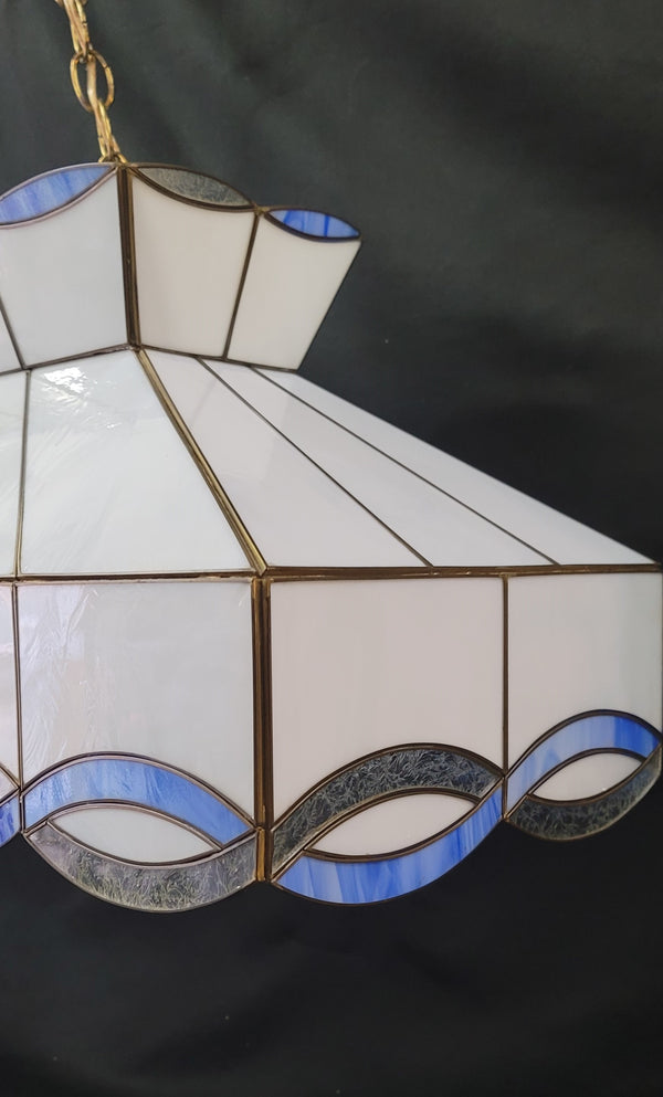 Large Stained Glass Two Light Chandelier 36" x 13" x 12" GS00881