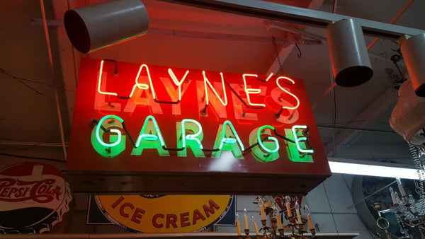 4 Foot "Layne's Garage" Double Sided Neon Sign GS00350