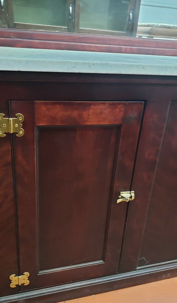 Restored 1920's Art Deco Back Bar Carrara Top Stained Glass Panels & Lighting