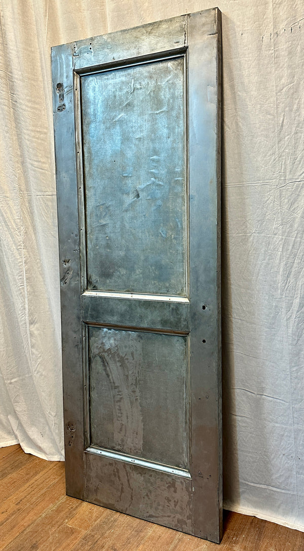 2-Panel Galvanized Steel Door w/ Brass Push Plate GA20572