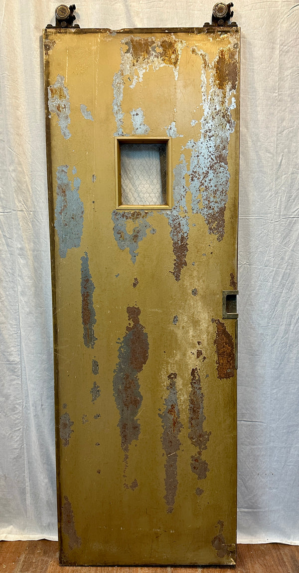 Steel Clad Elevator Doors with Original Otis Wheels & Brass Handles GA20554
