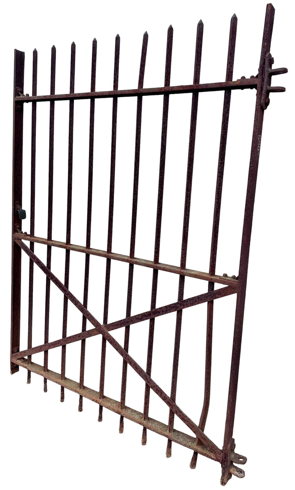 Antique Wrought Iron Gate w/ Cross-Hatch Design- 66.75" T x 50.25" W - GA21043