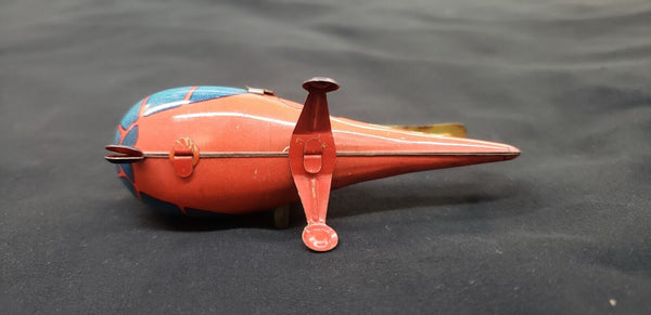 1950's Biller Company B-90 Tin Wind Up Helicopter for Remote Control Station GAB90