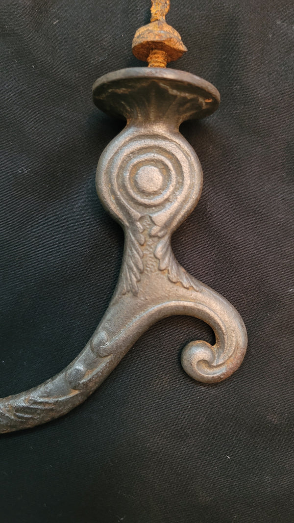 Set of 4 Cast Iron Art Deco Hall Tree Hooks w/ Bullseyes 4 1/2" x 4 3/4" GS00622