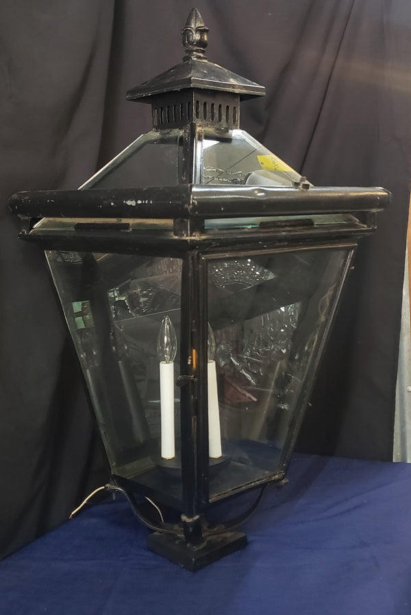 Vintage Glass & Metal Pole Top Lantern Lamp 37" x 17 1/2" GS01011