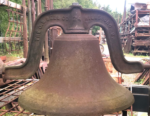 C.S. Bell Hillsboro Ohio 20" x 12" Cast Iron Bell #24 w/ Top Yoke GS00696