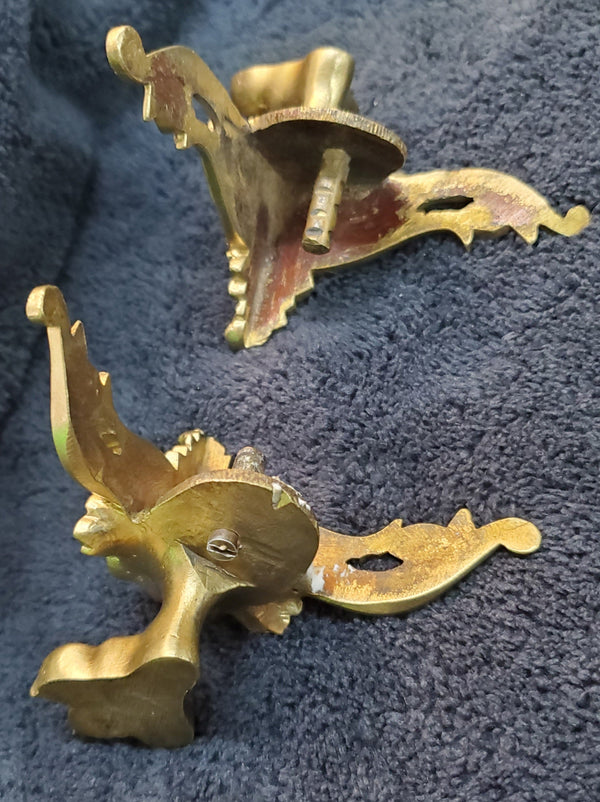 Ornate Solid Brass Claw Foot Furniture Feet w/ Feathers 3 5/8"x 2 5/8" GAM04
