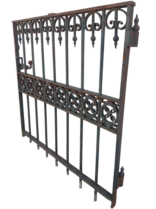 Antique Wrought Iron Victorian Style Garden Gate - 39" W x 39.75" T - GA20972