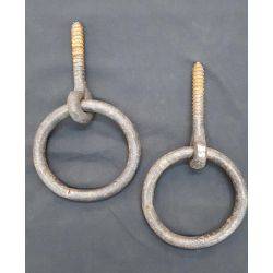 Pair of Large 4 1/2" Round Industrial Eye Hook Rings GA4066