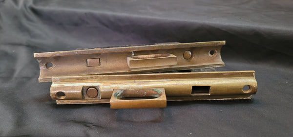 Vintage Brass & Iron Pocket Door Lock Set 7 1/2" x 5 1/2" x 4" GS00853