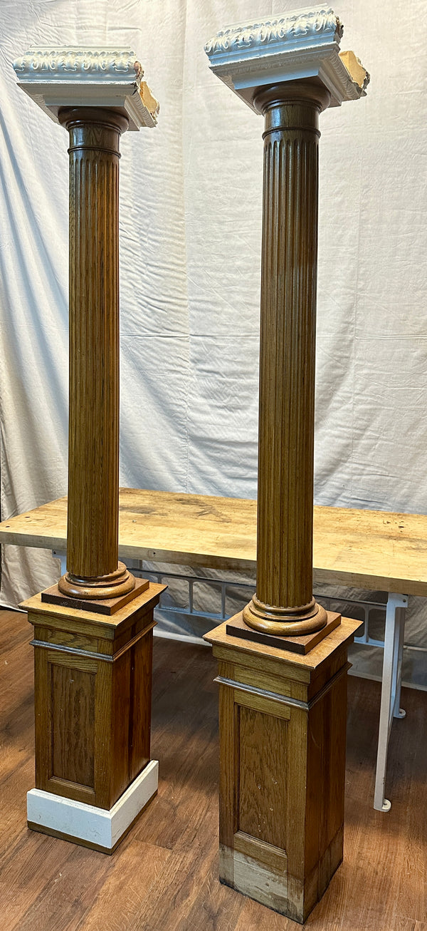Fluted Oak Corinthian Column Pair GA20448