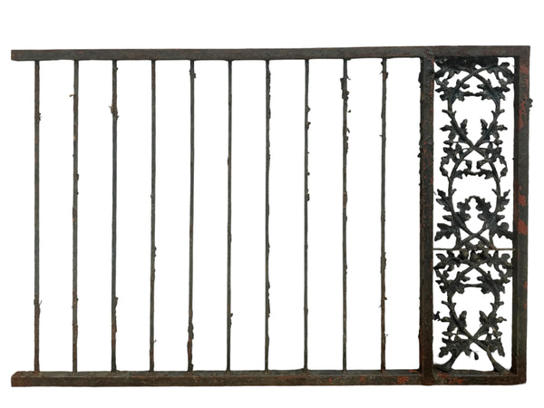 91 Ft of Antique Wrought Iron Fencing w/ Decorative Panels GA20999