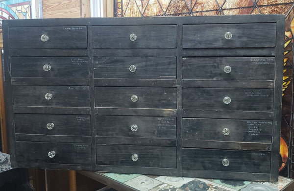 1930's Custom Made Electronics Store Multi Drawer Wood Cabinet GS00718