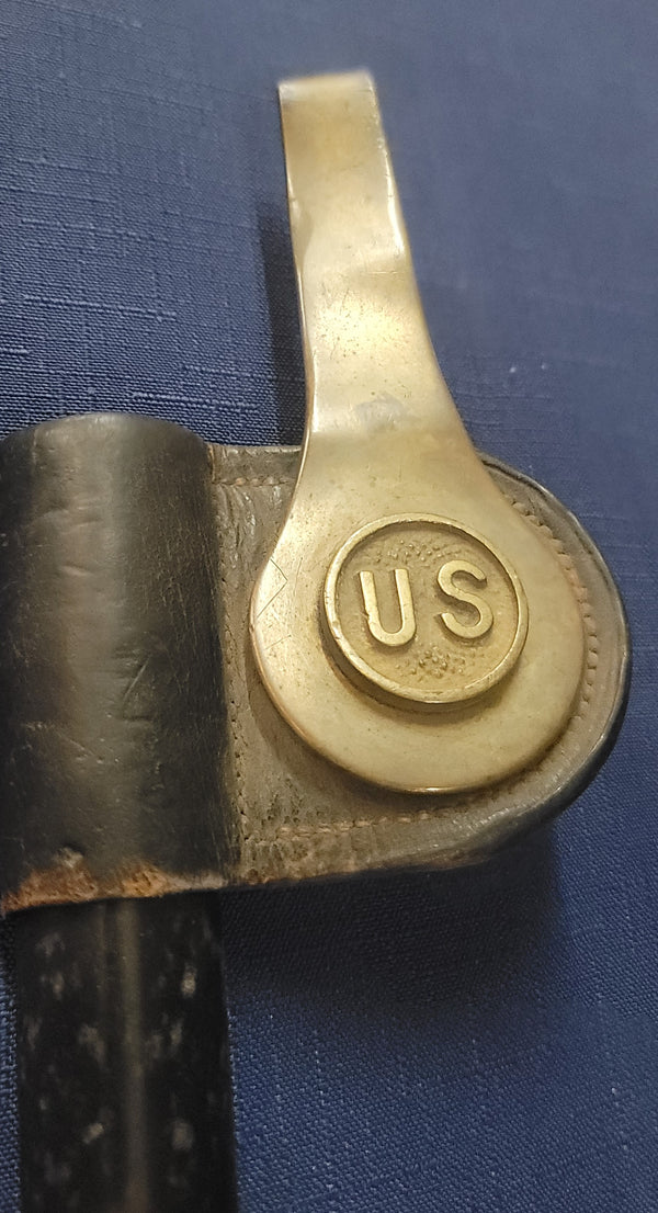 U.S. Model 1873 Springfield Bayonet w/ Scabbard & Leather Hanger GS00906