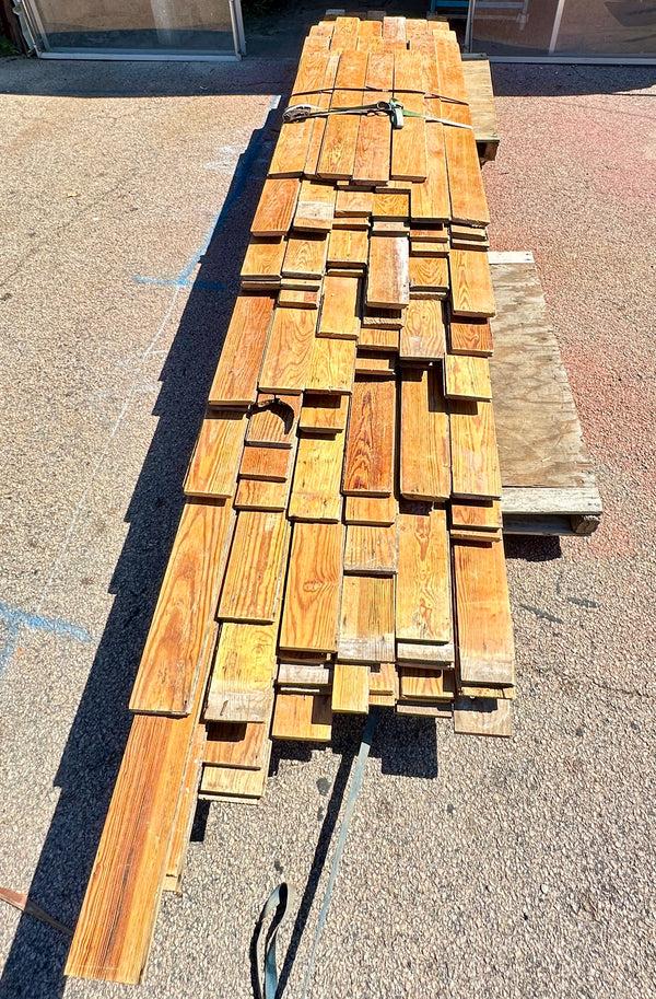 Early 1800s 5/4" Thick Heart Pine Flooring GA20396