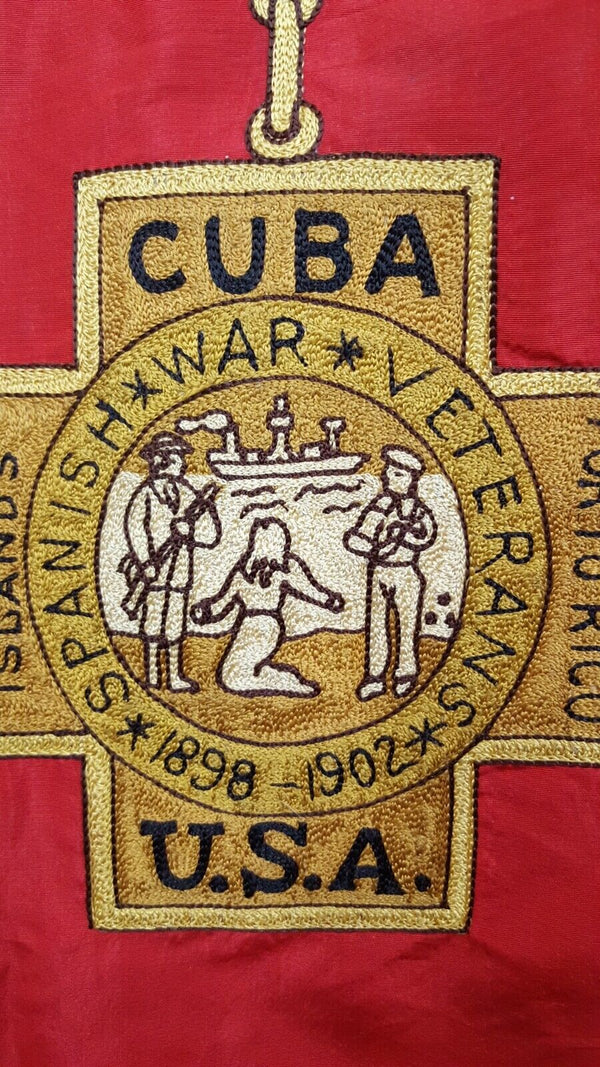 1900's 2 Sided Embroidered Dept. of Virginia United Spanish War Veterans Flag GS00710