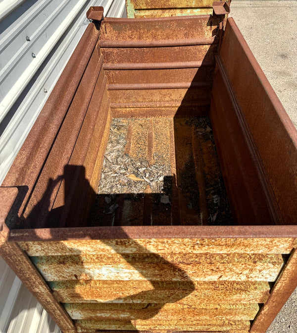 Vintage Industrial Steel Rolling Scrap Bin GA20959