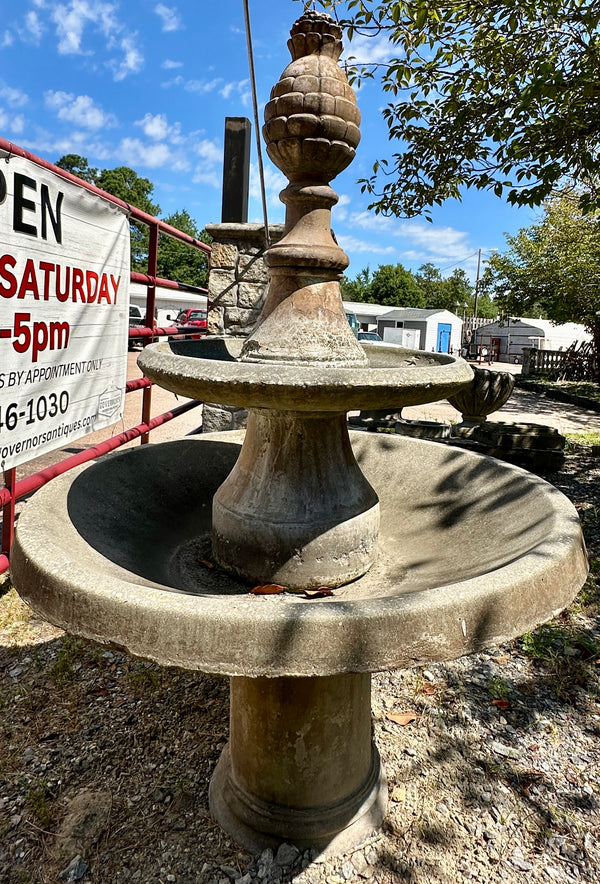 2-Tiered Concrete Fountain w/ Pineapple Finial GA20352